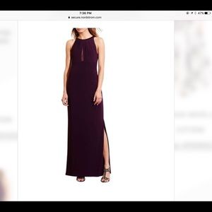 Ralph Lauren Mesh Back Jersey Column Gown